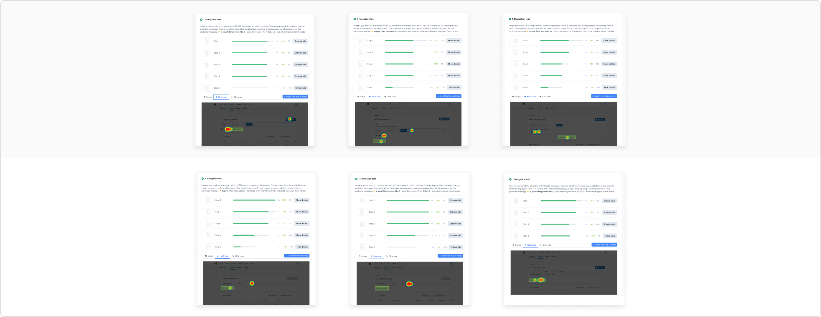 Tests with the original VS the conversational interface.