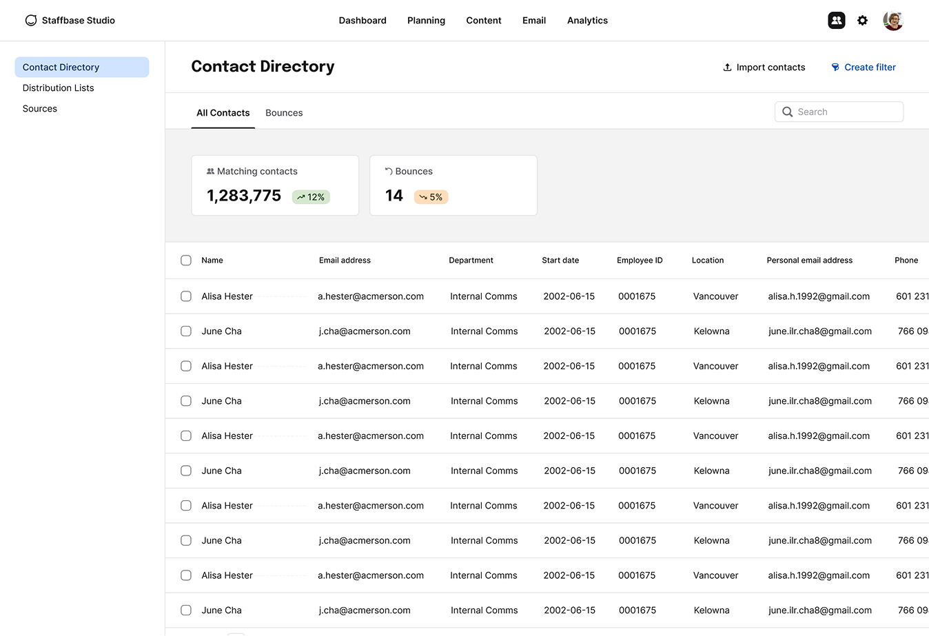 Directory access controls interface